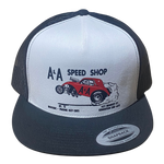 A&A SPEED SHOP White Black Trucker Hat