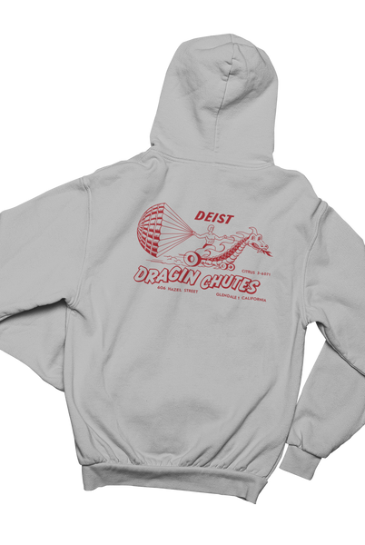 DEIST DRAGIN CHUTES Gray Hoodie Sweatshirt Pullover