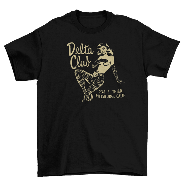 DELTA CLUB 1940's Matchbook Cover Burlesque Tall Tee