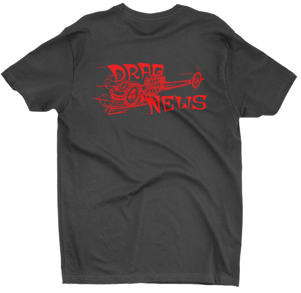 DRAG NEWS Magazine Dragster Logo Black Tall Tee