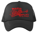 DRAG NEWS Dragster Black Trucker Hat Vintage Logo