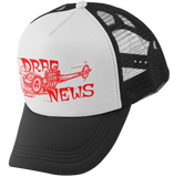 DRAG NEWS Dragster White Black Trucker Hat Vintage Logo