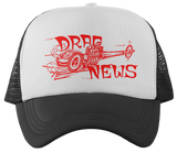 DRAG NEWS Dragster White Black Trucker Hat Vintage Logo