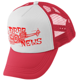 DRAG NEWS Dragster Red White Trucker Hat Vintage Logo
