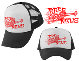 DRAG NEWS Dragster White Black Trucker Hat Vintage Logo