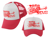 DRAG NEWS Dragster Red White Trucker Hat Vintage Logo