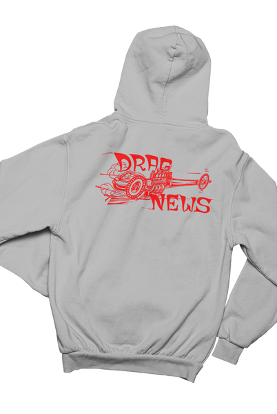 DRAG NEWS Dragster Logo Gray Hoodie Sweatshirt Pullover