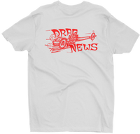 DRAG NEWS Magazine Dragster Logo White Tall Tee