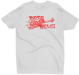 DRAG NEWS Magazine Dragster Logo White Tall Tee