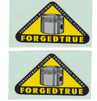 FORGED TRUE PISTONS Original Vintage Water Slide Decals Decal Set (2)