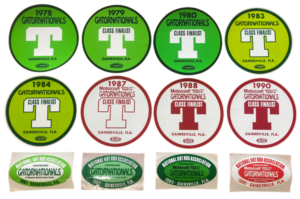 NHRA GATORNATIONALS Gainesville Decal Lot 1978-1990