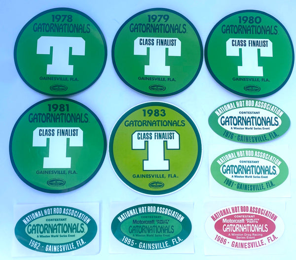 NHRA GATORNATIONALS Gainesville Decal Lot 1976-1985