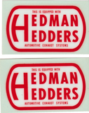 HEDMAN HEADERS Original Vintage Water Slide Decals Decal Set (2)