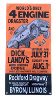 ROCKFORD DRAGWAY 1965 Event Banner Dick Landy AFX Dodge Garage Banner