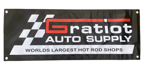 GRATIOT AUTO SUPPLY Detroit Michigan Speed Shop Black Wall Banner