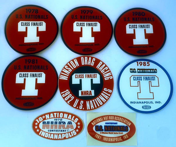 NHRA US Nationals Indy Decal Lot 1978 to 1985
