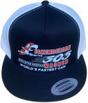 ISKENDERIAN 505 Magnum Isky Cams Black/White Flat Brim Trucker Hat