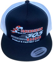 ISKENDERIAN 505 Magnum Isky Cams Black/White Flat Brim Trucker Hat