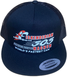 ISKENDERIAN 505 Magnum Isky Cams Black Flat Brim Trucker Hat