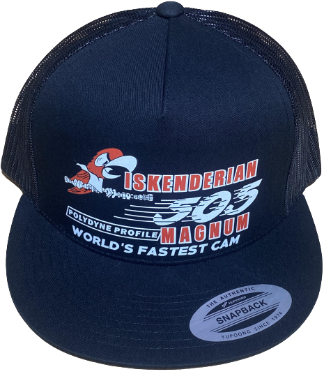 ISKENDERIAN 505 Magnum Isky Cams Black Flat Brim Trucker Hat
