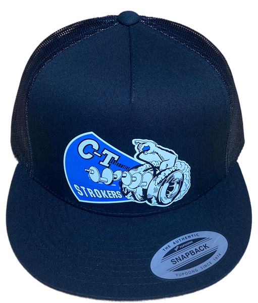 CT STROKERS Black Flat Brim Trucker Hat