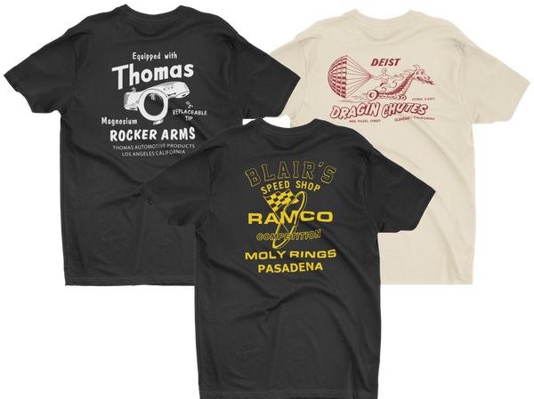 JULY T-SHIRT BUNDLE Dragin Chutes Ramco Moly Rings Thomas Rocker Arms