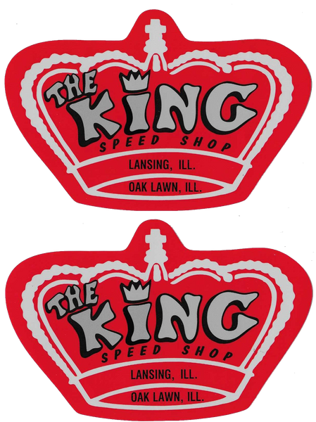 THE KING SPEED SHOP Crown Logo Decal Set Pair (x2)