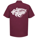 HOLLYWOOD KNIGHTS Maroon Button Down Shop Shirt