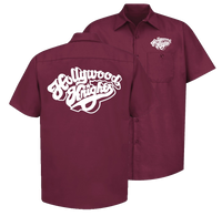 HOLLYWOOD KNIGHTS Maroon Button Down Shop Shirt