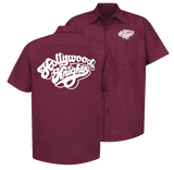 HOLLYWOOD KNIGHTS Maroon Button Down Shop Shirt