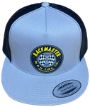 M&H Racemaster Tire Co. Silver/Black Flat Brim Trucker Hat