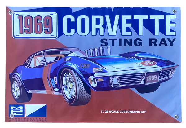 1969 Corvette Vette Injected 427 MPC Model Box Shop Banner