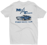 MICKEY THOMPSON MT Ford Drag Racing Team White Tee T-Shirt