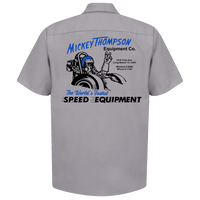 MT MICKEY THOMPSON Speed Equipment Gray Button Down Shop Shirt