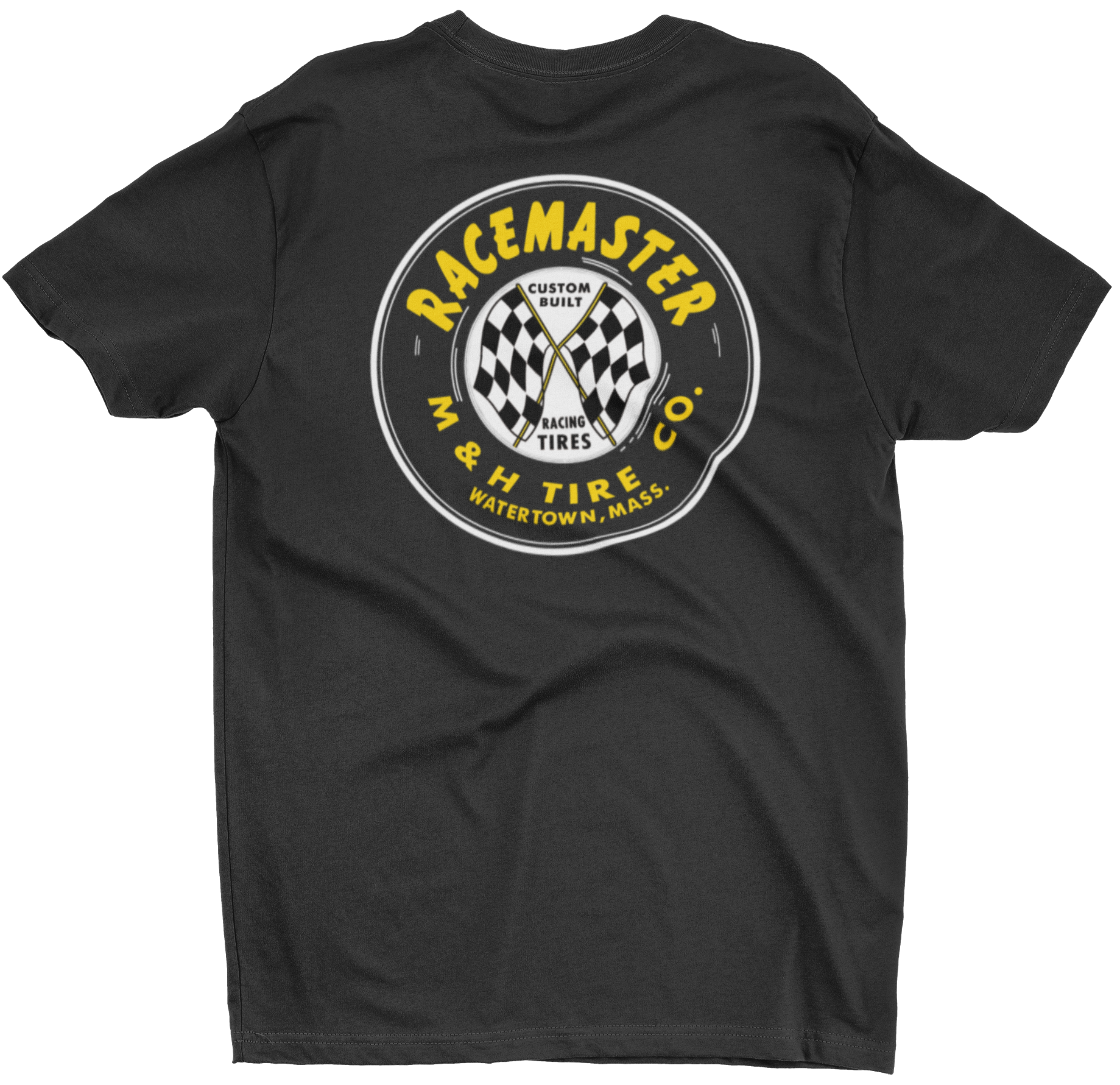 M&H RACEMASTER Tires Black Logo Tee T-Shirt – Merchants of Speed