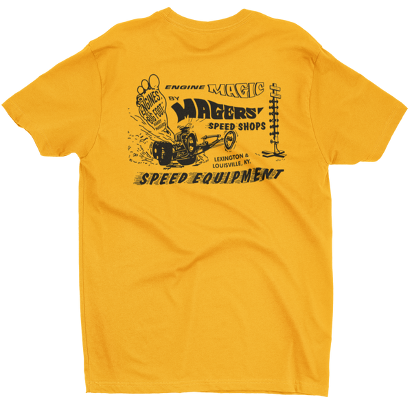 MAGERS SPEED SHOPS Engine Magic Kentucky Gold Tee