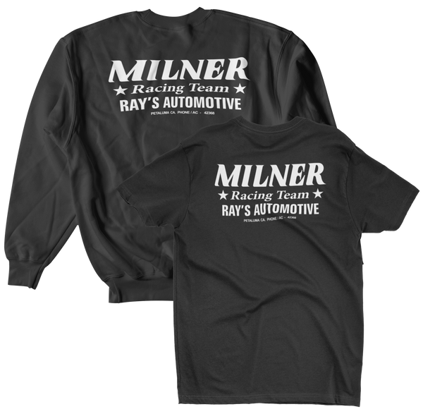 MILNER RACING TEAM Black Holiday Tee/Crew Sweatshirt Bundle Combo