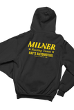 MILNER RACING TEAM Black Hoodie Sweatshirt Pullover Yellow Print