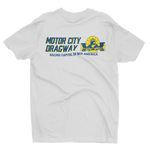 MOTOR CITY DRAGWAY Michigan Logo White Tall Tee