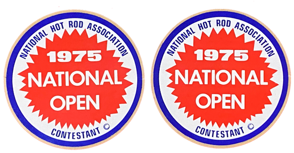 NHRA 1975 National Open Contestant Decals (2) Pair