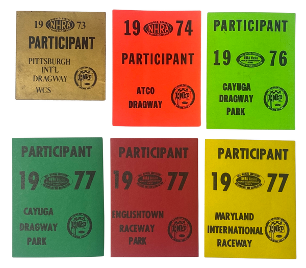 1973-1977 NHRA Participant Decals (x6) Atco Englishtown Pittsburgh Maryland