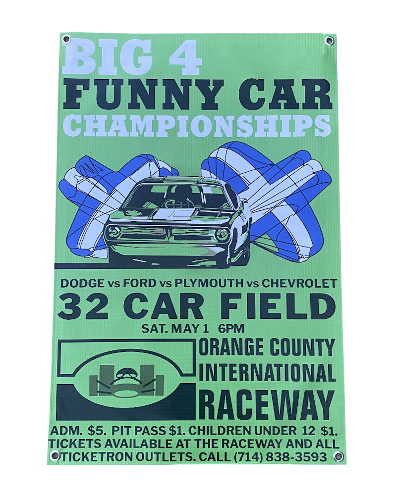 Ocir Raceway OCIR FUNNY CAR Championships Banner Orange County International Racewa ...