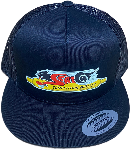 SCATCAT COMPETITION MUFFLERS Black Flat Brim Trucker Hat