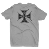 SPEED SPECIALTIES Custom Cams Maltese Cross Logo Gray T-Shirt