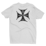 SPEED SPECIALTIES Custom Cams Maltese Cross Logo White T-Shirt