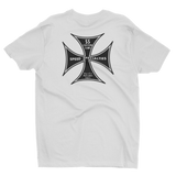 SPEED SPECIALTIES Custom Cams Maltese Cross Logo White T-Shirt