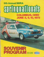 1973 NHRA SPRINGNATIONALS Official Program 9th Annual Columbus OH