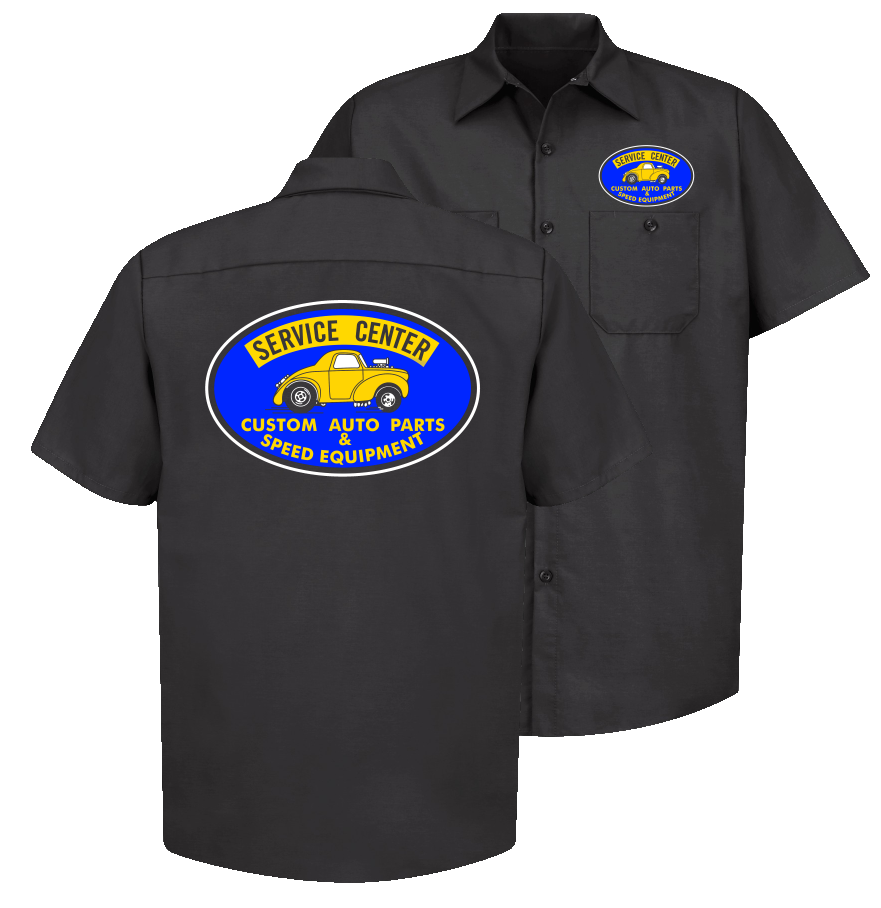 60〜70s sears parliament press blackshirt Rare Sears Employee Uniform Work Shirt, Short Sleeve,Grey