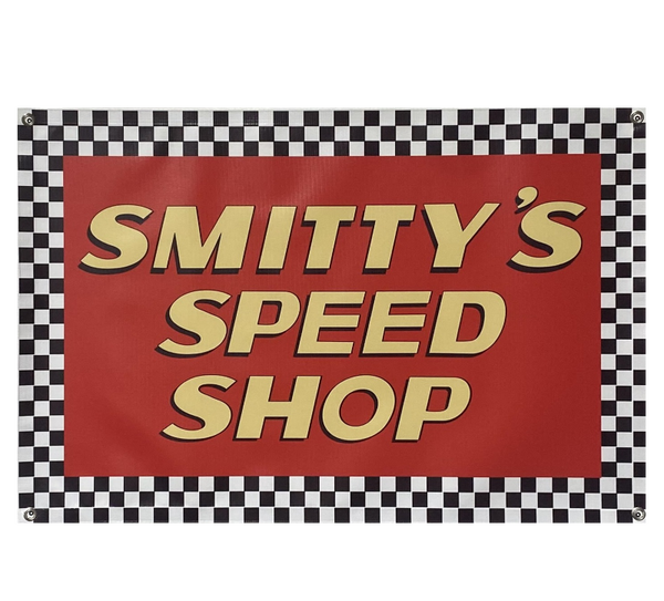 SMITTY'S SPEED SHOP Garage Banner Hollywood Knights