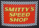 SMITTY'S SPEED SHOP Hollywood Knights Black Flat Brim Trucker Hat
